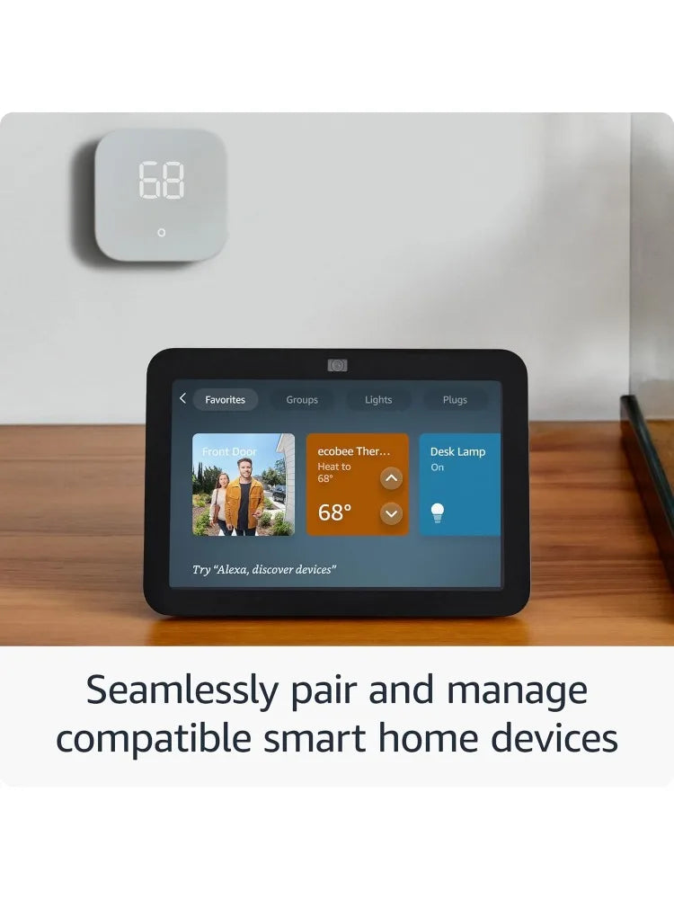 Amazon Echo Show 8  With Spatial Audio, Smart Home Hub, and Alexa, Glacier White