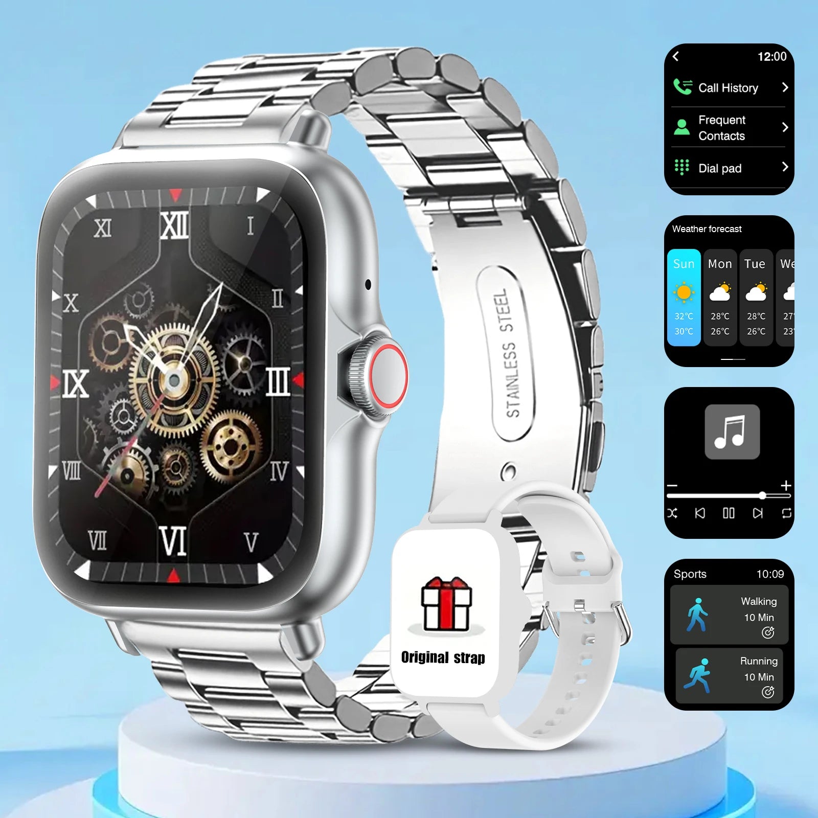 Smart watch, multi-sport mode, message reminder, multiple APP reminders, suitable for men and women, custom wallpaper