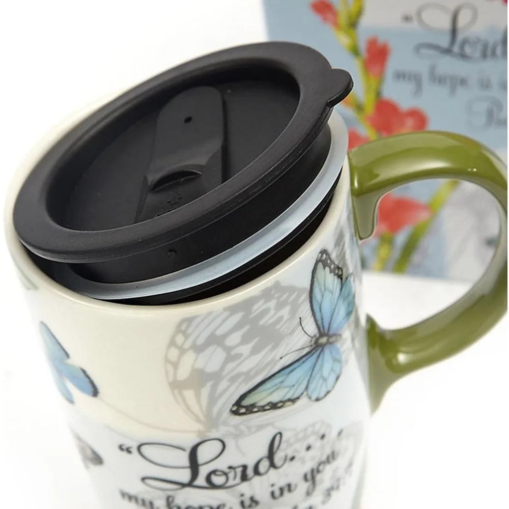 Tall Ceramic Travel Mug 17 oz. Coffee Cups Sealed