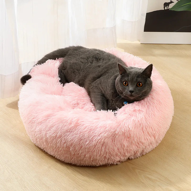 Cat Beds Washable Soft Pet Kennel Winter Thickened Warm Donut Round