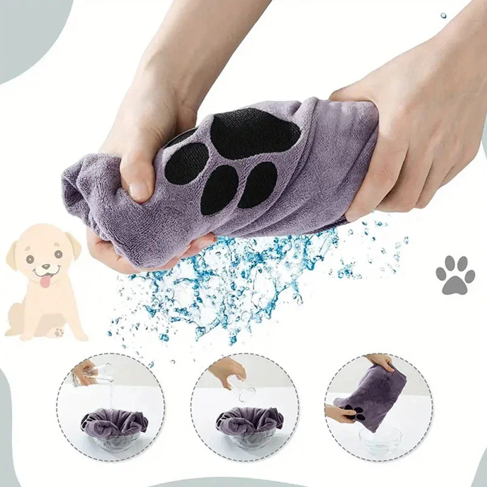 *75cm*100cm Microfiber Pet Bath Towel Embroidered Super Soft