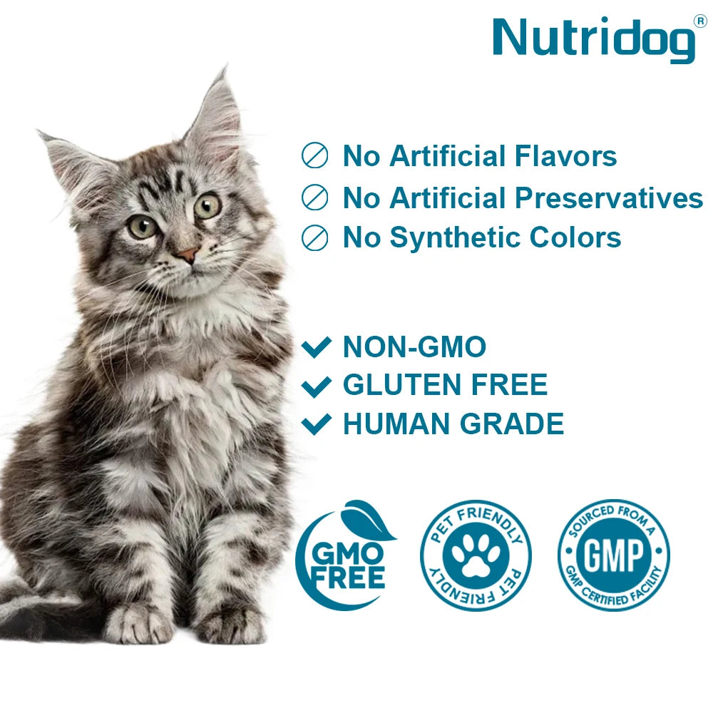 NUTRIDOG Cat Calming Chews Promote Cats Relaxation Moods Calmer Relieve Stress 100 PCS/Bottle