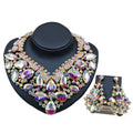 Exquisite Colorful Glass Rhinestone Wedding Jewelry Set